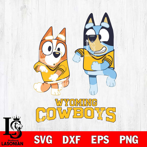 Wyoming Cowboys Bluey with Chilli Dance Svg Eps Dxf Png File, Digital Download, Instant Download