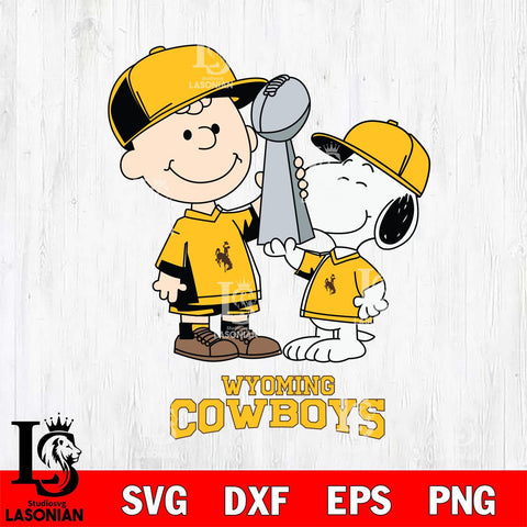 Wyoming Cowboys Charlie Brown and Snoopy Champions Svg Eps Dxf Png File, NCAA svg , Digital Download , Instant Download, Cricut File