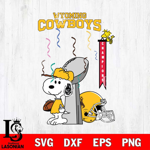 Wyoming Cowboys Charlie Brown and Snoopy Super Bowl Svg Eps Dxf Png File, NCAA svg , Digital Download , Instant Download, Cricut File