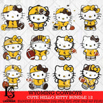 Wyoming Cowboys Cute Hello Kitty Bundle 12 SVG Eps Dxf Png File, NCAA Bundle svg, Digital Download, Instant Download