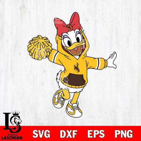 Wyoming Cowboys Daisy Duck Cheerleader Christmas File Cut, NCAA SVG DXF EPS PNG FILE, Digital Download , Criucut , Silhouette