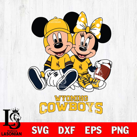 Wyoming Cowboys Disney Mickey And Minnie Football Svg Eps Dxf Png File, NCAA svg , Digital Download , Instant Download, Cricut File