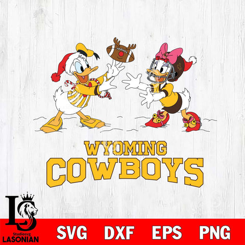 Wyoming Cowboys Donald Duck & Daisy Duck Football Cricut,Christmas SVG DXF EPS PNG FILE, NCAA Digital Download,Instant Download, Silhouette