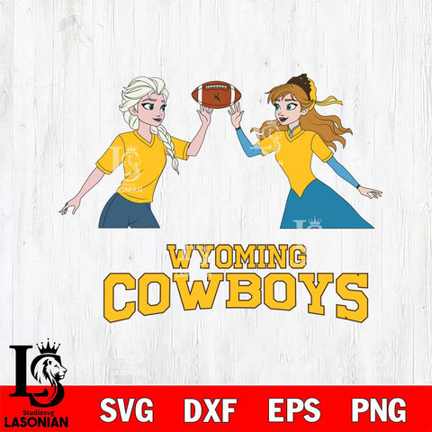 Wyoming Cowboys Elsa & Anna Football Cricut,Christmas SVG DXF EPS PNG FILE, NCAA Digital Download,Instant Download, Silhouette
