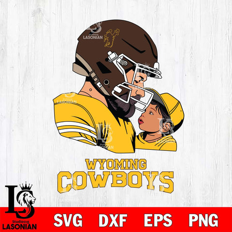 Wyoming Cowboys Father And Child Rugby SVG DXF EPS PNG FILE,NCAA SVG, Father day Digital Download,Instant Download, Silhouette
