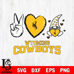 Wyoming Cowboys Gnomes Peace & Love Svg Eps Dxf Png File, Digital Download, Instant Download