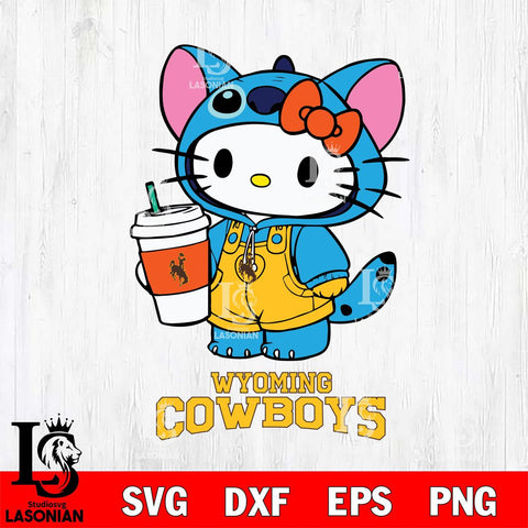 Wyoming Cowboys Hello Kitty Stitch Svg Eps Dxf Png File, NCAA svg, Digital Download, Instant Download