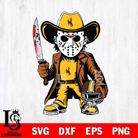 Wyoming Cowboys Jason Voorhees Horror Svg Eps Dxf Png File, NCAA svg, Digital Download, Instant Download