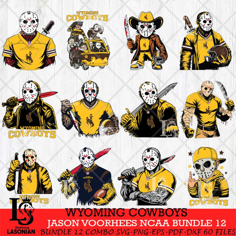 Wyoming Cowboys Jason Voorhees Horror Bundle 12 SVG Eps Dxf Png File, bundle NCAA svg, Digital Download, Instant Download