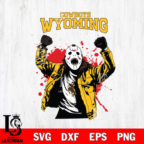 Wyoming Cowboys Jason Voorhees Horror Halloween 3 Svg Eps Dxf Png File, NCAA svg, Digital Download, Instant Download