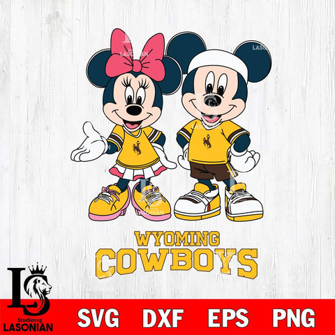 Wyoming Cowboys Mickey And Minnie Football Svg Eps Dxf Png File, NCAA svg , Digital Download , Instant Download, Cricut File