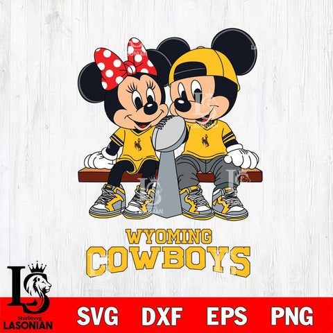 Wyoming Cowboys Mickey And Minnie Football Champions Svg Eps Dxf Png File, NCAA svg , Digital Download , Instant Download, Cricut File
