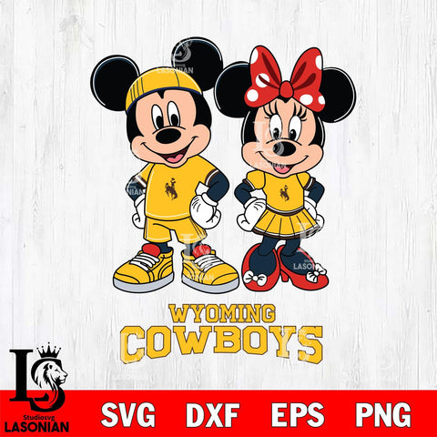 Wyoming Cowboys Mickey And Minnie Rugby Svg Eps Dxf Png File, NCAA svg , Digital Download , Instant Download, Cricut File