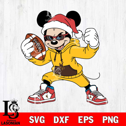 Wyoming Cowboys Mickey Cool Football Christmas File Cut, NCAA SVG DXF EPS PNG FILE, Digital Download , Criucut , Silhouette