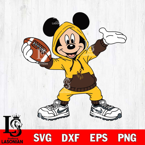 Wyoming Cowboys Mickey Disney Football Christmas File Cut, NCAA SVG DXF EPS PNG FILE, Digital Download , Criucut , Silhouette