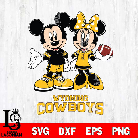 Wyoming Cowboys Mickey Minnie Football Svg Eps Dxf Png File, NCAA svg , Digital Download , Instant Download, Cricut File