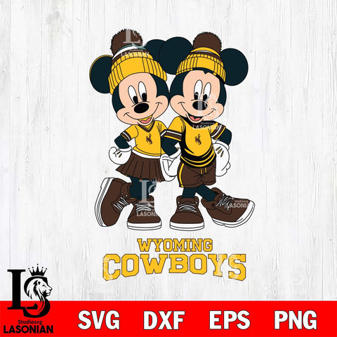 Wyoming Cowboys Mickey Minnie Valentine Football Svg Eps Dxf Png File, NCAA svg , Digital Download , Instant Download, Cricut File