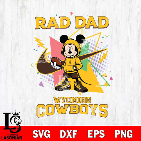 Wyoming Cowboys Mickey Wearing Hoodie Rad Dad SVG DXF EPS PNG FILE, NCAA File Cut,Digital Download,Instant Download