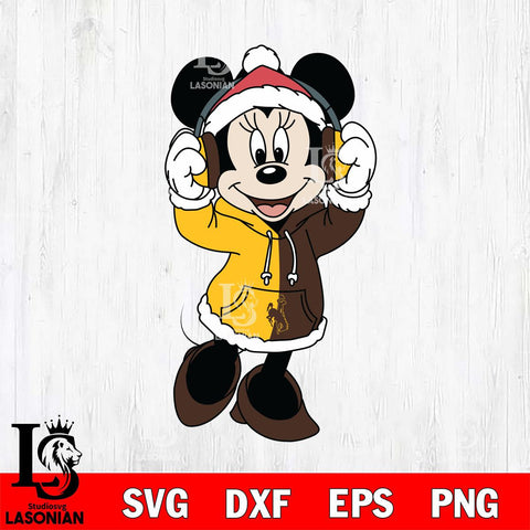 Wyoming Cowboys Minnie Mouse Disney Football Christmas File Cut, NCAA SVG DXF EPS PNG FILE, Digital Download , Criucut , Silhouette