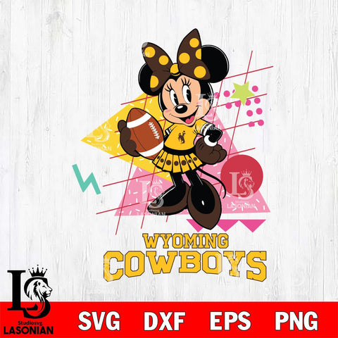 Wyoming Cowboys Minnie Mouse Sport SVG DXF EPS PNG FILE, NCAA File Cut,Digital Download,Instant Download