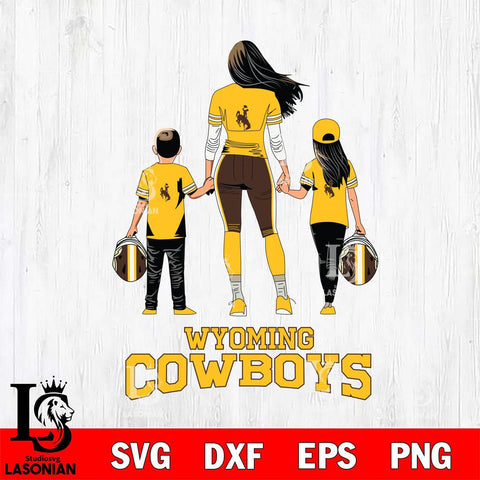 Wyoming Cowboys Mother and son Rugby SVG DXF EPS PNG FILE,NCAA SVG, Father day Digital Download,Instant Download, Silhouette