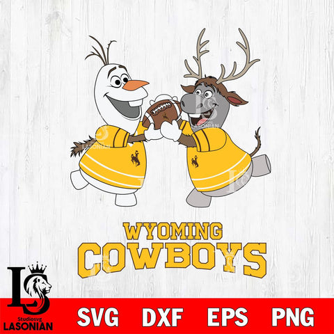 Wyoming Cowboys Olaf & Sven Football Cricut,Christmas SVG DXF EPS PNG FILE, NCAA Digital Download,Instant Download, Silhouette