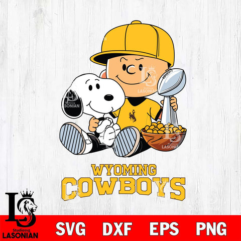 Wyoming Cowboys Peanuts Snoopy Champion football SVG DXF EPS PNG FILE,Snoopy File Cut, NCAA Digital Download,Instant Download,Christmas Silhouette