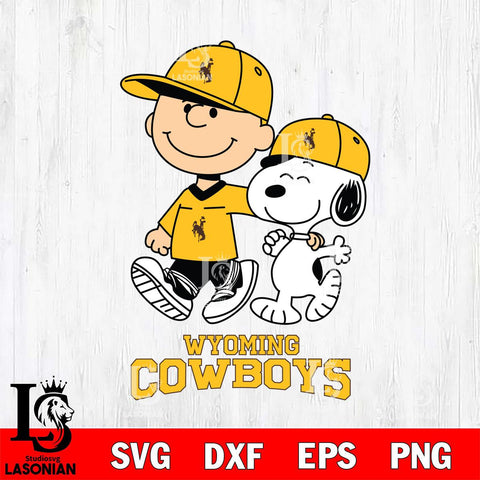 Wyoming Cowboys Peanuts Snoopy Friends SVG DXF EPS PNG FILE,Snoopy File Cut, NCAA Digital Download,Instant Download,Christmas Silhouette