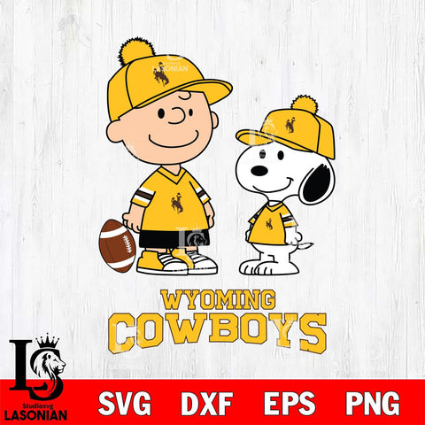 Wyoming Cowboys Peanuts Snoopy Friends Football SVG DXF EPS PNG FILE,Snoopy File Cut, NCAA Digital Download,Instant Download,Christmas Silhouette