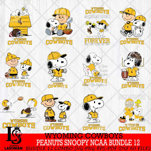 Wyoming Cowboys Peanuts Snoopy Player NCAA Bundle 12 SVG DXF EPS PNG FILE,Snoopy File Cut, bundle NCAA Digital Download,Instant Download, Silhouette