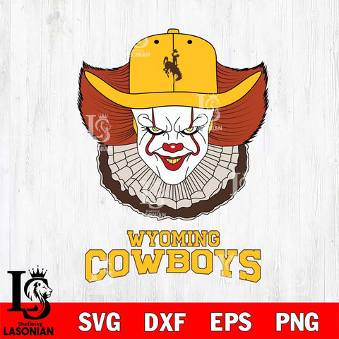 Wyoming Cowboys Pennywise Horror Sport 12 Svg Eps Dxf Png File, Digital Download