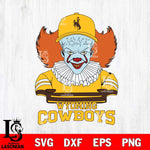 Wyoming Cowboys Pennywise Horror Sport 2 Svg Eps Dxf Png File, Digital Download