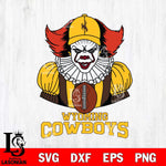 Wyoming Cowboys Pennywise Horror Sport 9 Svg Eps Dxf Png File, Digital Download