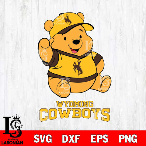 Wyoming Cowboys Pooh Bear Disney, Svg Eps Dxf Png File, Digital Download