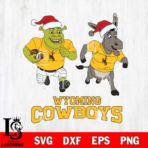 Wyoming Cowboys Shrek and Donkey Football Cricut,Christmas SVG DXF EPS PNG FILE, NCAA Digital Download,Instant Download, Silhouette