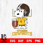 Wyoming Cowboys Snoopy Player Football SVG DXF EPS PNG FILE,Snoopy File Cut, NCAA Digital Download,Instant Download,Christmas Silhouette