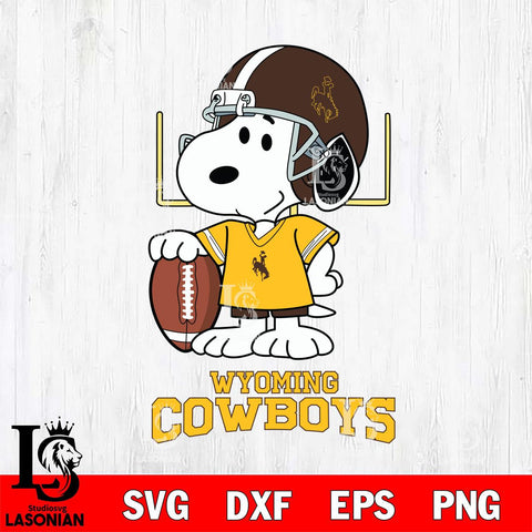 Wyoming Cowboys Snoopy Player Football SVG DXF EPS PNG FILE,Snoopy File Cut, NCAA Digital Download,Instant Download,Christmas Silhouette