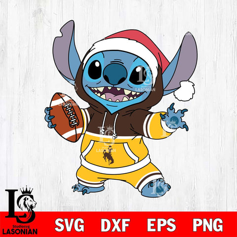 Wyoming Cowboys Stitch Football Christmas File Cut, NCAA SVG DXF EPS PNG FILE, Digital Download , Criucut , Silhouette