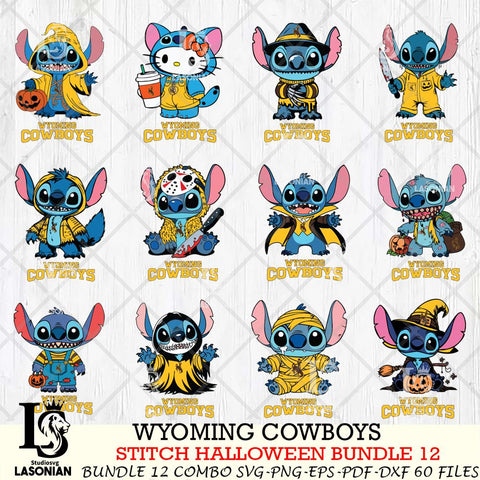 Wyoming Cowboys Stitch Horror Bundle 12 SVG Svg Eps Dxf Png File, NCAA svg, Digital Download, Instant Download