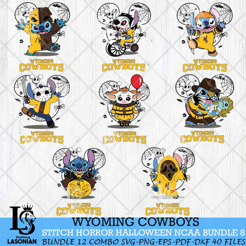 Wyoming Cowboys Stitch Horror Halloween Bundle NCAA Svg Eps Dxf Png File, Digital Download, Instant Download