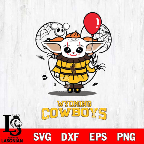 Wyoming Cowboys Stitch Pennywise Halloween Svg Eps Dxf Png File, Digital Download, Instant Download