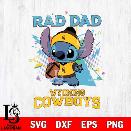 Wyoming Cowboys Stitch Rad Dad SVG DXF EPS PNG FILE, NCAA File Cut,Digital Download,Instant Download