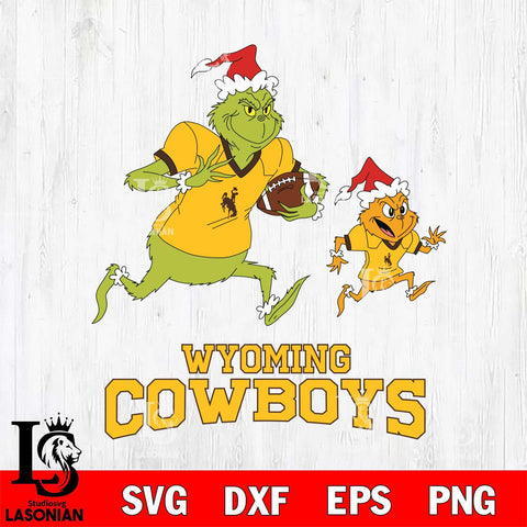 Wyoming Cowboys The Grinch & Max Football Cricut,Christmas SVG DXF EPS PNG FILE, NCAA Digital Download,Instant Download, Silhouette