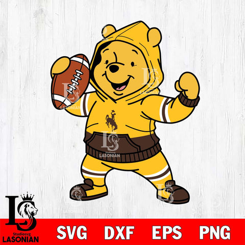 Wyoming Cowboys Winnie The Pooh Disney Football Christmas File Cut, NCAA SVG DXF EPS PNG FILE, Digital Download , Criucut , Silhouette