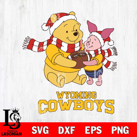 Wyoming Cowboys Winnie the Pooh & Piglet Football Cricut,Christmas SVG DXF EPS PNG FILE, NCAA Digital Download,Instant Download, Silhouette