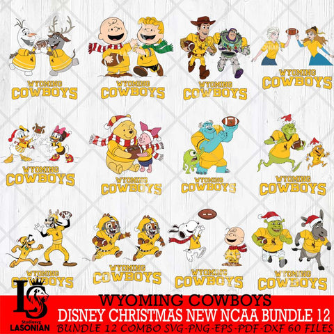 Wyoming Cowboys  Disney Christmas New NCAA Bundle 12 Cricut,Christmas SVG DXF EPS PNG FILE, BUNDLE NCAA Digital Download,Instant Download, Silhouette