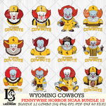 Wyoming Cowboys  Pennywise Horror NCAA Bundle 12 SVG Svg Eps Dxf Png File, Digital Download