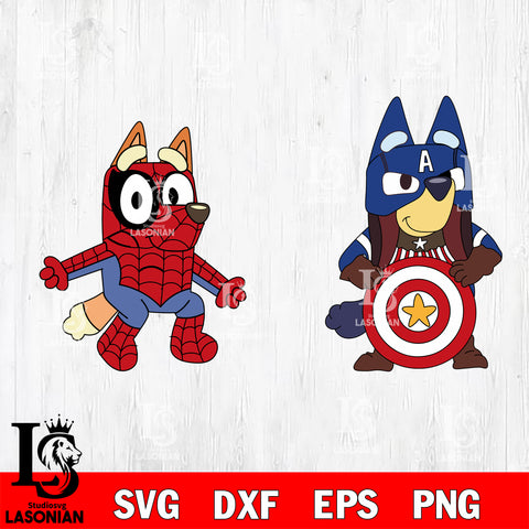 bluey avengers 2 Svg Eps Dxf Png File, Digital Download, Instant Download