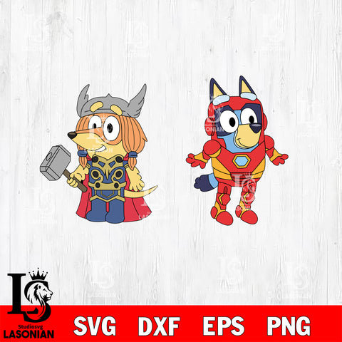 bluey avengers 4 Svg Eps Dxf Png File, Digital Download, Instant Download