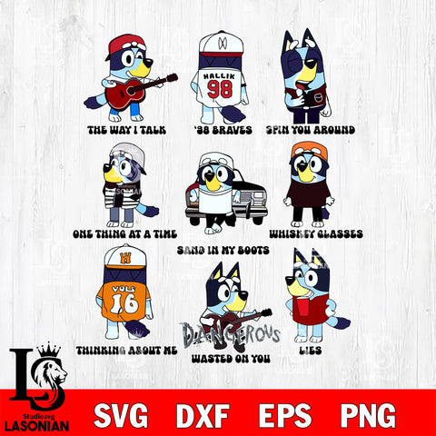 bluey morgan wallen 2 Svg Eps Dxf Png File, Digital Download, Instant Download